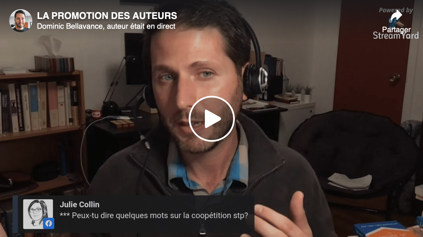 Écoutez En Différé Mon Facebook Live Sur La Promotion Des Auteurs • Dominic Bellavance écrivain 